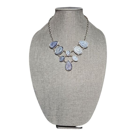 Starry Sapphire Mosaic Statement Necklace - Picture 3 of 12